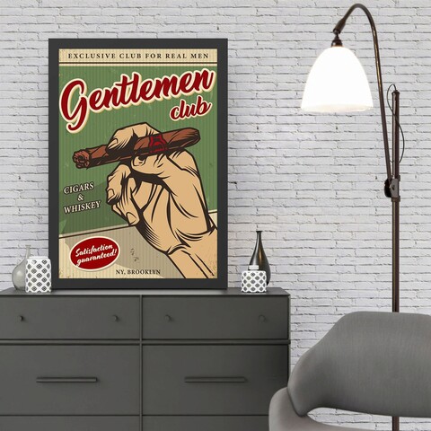 Tablou decorativ, Gentlemen Club 2 (55 x 75), MDF , Polistiren, Multicolor