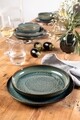 Set de masa 4 piese, Like Villeroy & Boch, Crafted Breeze, portelan premium, gri/albastru