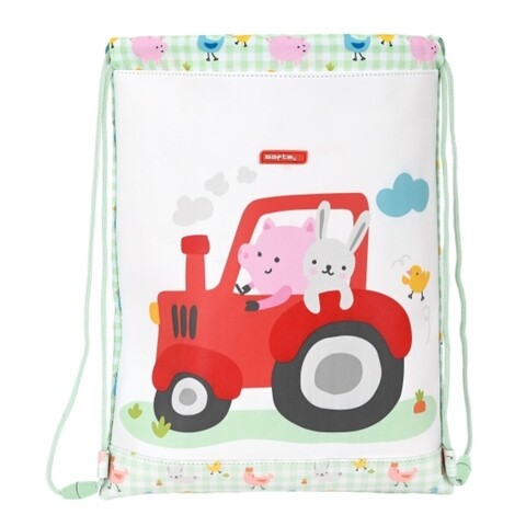 Rucsac pentru copii, Safta, Granja, 26 x 34 x 1 cm, poliuretan, multicolor