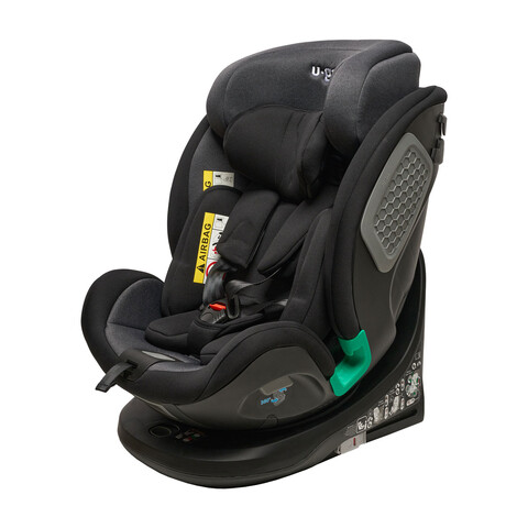 Scaun auto rotativ cu isofix, I-Size, U-grow, 40-150 cm, poliester, negru