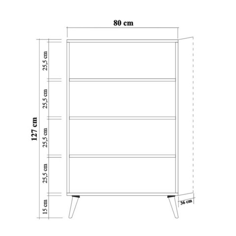 Dulap multifunctional Multibox 726, Vella, 80x36x127 cm, multicolor