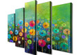 Set 5 tablouri decorative, BC55, Canvas, 70 x 20 cm, Multicolor