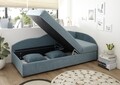 Canapea divan, Laura Denim, 75 x 95 x 201 cm, albastru denim