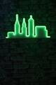 Decoratiune luminoasa LED, City Skyline, Benzi flexibile de neon, DC 12 V, Verde