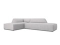 Coltar stanga 4 locuri, Ruby, Micadoni Home, BL, fara cotiera, 273x180x69 cm, poliester, gri deschis