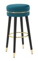 Scaun de bar Paris Teal, Mauro Ferretti, Ø 35x74 cm, lemn de pin/catifea, turcoaz