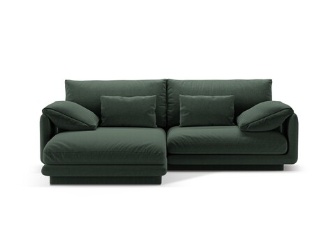 Coltar stanga 3 locuri, Torino-211, Micadoni Home, 220x170x83 cm, tesatura structurata chenille, verde muschi