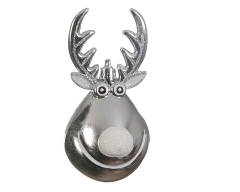 Glob Reindeer, Decoris, Ø11.5 cm, plastic, argintiu