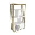 Corp biblioteca, Zena Home, Valero, 60x120x29.6 cm, PAL, Alb/Auriu