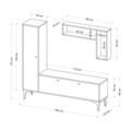 Comoda TV, Emerald, Pera, 118x49x32 cm, Stejar safir / negru