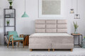 Pat matrimonial, Stockholm, Harmony E, 140x200 cm, saltea tip Pocket, topper memory, Taupe