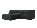 Coltar stanga 3 locuri, Ruby, Micadoni Home, BL, 186x180x69 cm, velur, negru