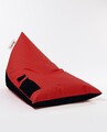 Fotoliu puf, Bean Bag Ferndale, Pyramid Double Color, 145 cm, poliester impermeabil, rosu/negru