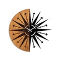 Ceas de perete, Wooden Clock, Lemn/metal, ø56 cm, Nuc / Negru