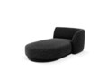 Sezlong living dreapta 2 locuri, Miley, Micadoni Home, BL, 155x92x74 cm, poliester chenille, negru