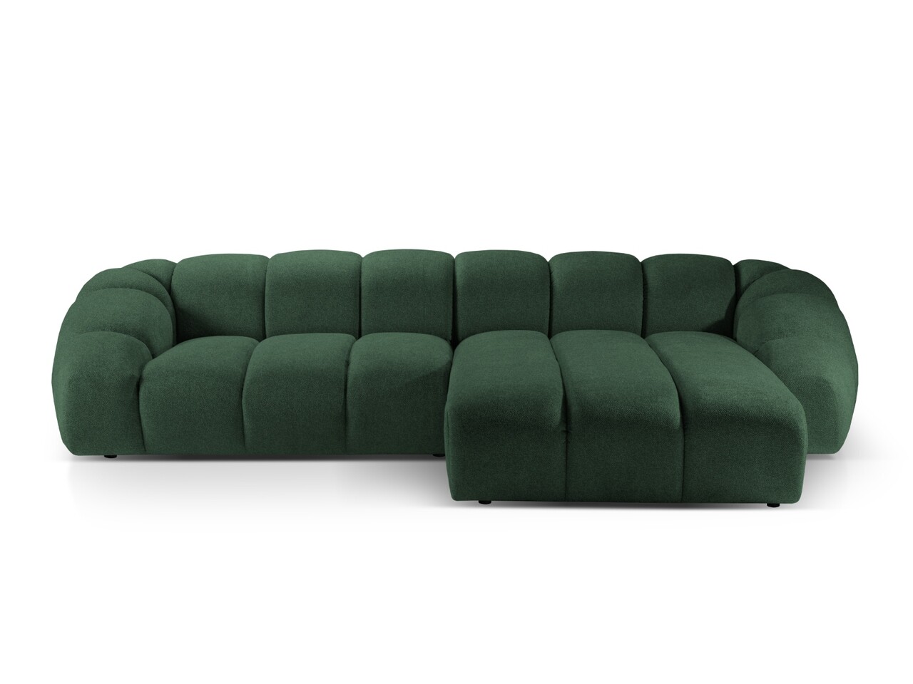 Coltar dreapta 4 locuri, Diana-192, Micadoni Home, 334x182x72 cm, catifea structurata, verde