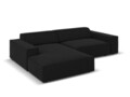 Coltar modular stanga 3 locuri, Jodie, Micadoni Home, BL, 224x166x70 cm, catifea, negru