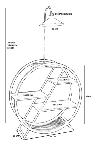 Lampadar, Luin, 534LUN4157, Metal, Kaki