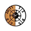 Ceas de perete, Wooden Clock, Lemn/metal, ø56 cm, Nuc / Negru