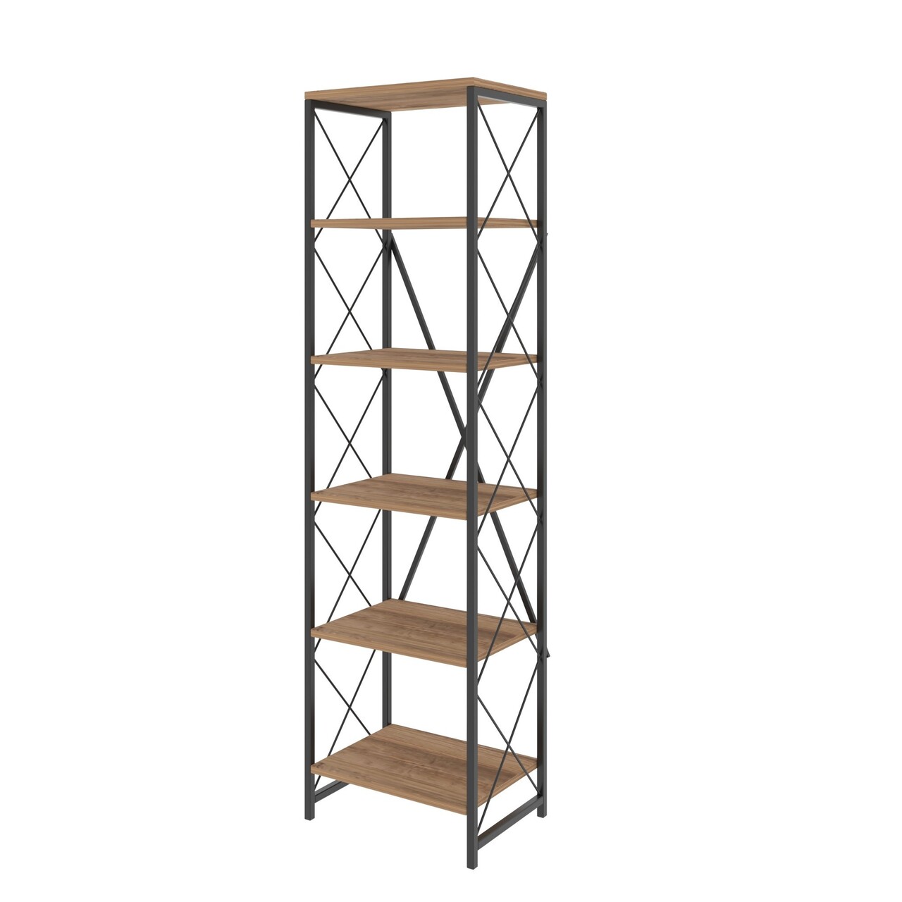 Biblioteca Suadiye, Kalune Design, 50x35x180 cm, natural/negru - 1 | YEO