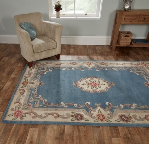 Covor Aubusson Blue, Flair Rugs, 75x150 cm, lana, albastru