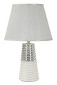 Lampa de masa Candela, Mauro Ferretti, 1 x E27, 40W, 25x41 cm, ceramica/fier/textil, alb/argintiu