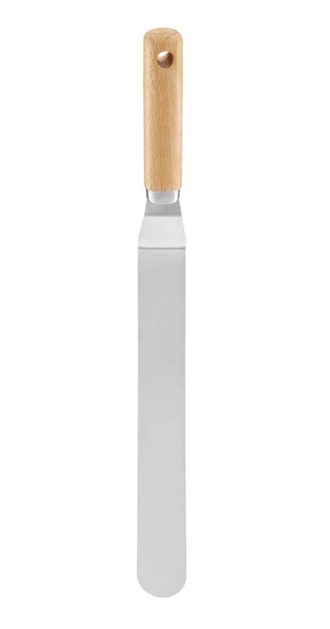 Spatula de patiserie pentru intins glazura/crema Natural, Ambition, 37 cm, otel, maro