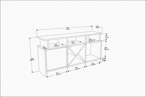 Comoda TV, Retricy, Auburn, 120x29.9x60.6 cm, PAL, Antracit/Alb