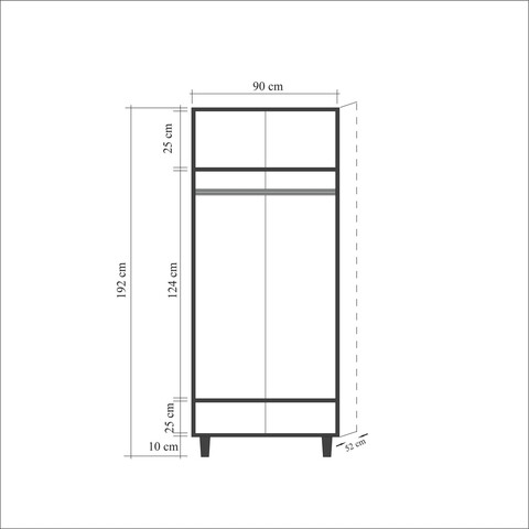 Dulap pentru haine Stil 122, Vella, 90x52x192 cm, multicolor