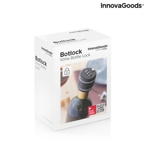 Cifru pentru sticla de vin Botlock InnovaGoods, Ø28 mm max