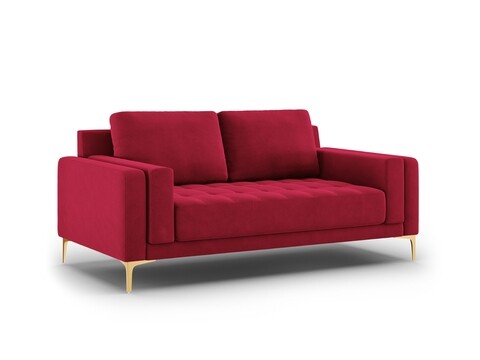 Canapea, Orrino, Mazzini Sofas, 2 locuri, gold legs, 170x94x82 cm, catifea, rosu vin