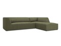 Coltar dreapta 4 locuri, Ruby, Micadoni Home, BL, 273x180x69 cm, velur, verde