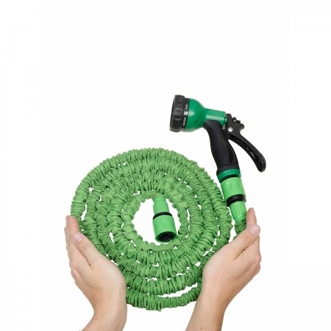 Furtun extensibil Green Jocca, 15 m, latex/poliester, verde