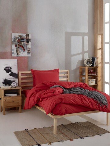 Lenjerie de pat pentru o persoana, 2 piese, 155x200 cm, 100% bumbac ranforce, Mijolnir, Fresh Color, rosu