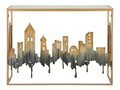 Consola City, Mauro Ferretti,  110 x 38.5 x 81 cm, fier/MDF/sticla, multicolor