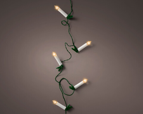 Instalatie Candle Lights, Lumineo, 30 LED-uri, 725 cm, verde/alb