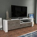 Comoda TV, Retricy, Piedmont, 160x36.8x46 cm, PAL, Alb / Wenge