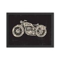 Tablou decorativ, Motorcycle (40 x 55), MDF , Polistiren, Negru / Crem