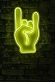 Decoratiune luminoasa LED, Rock N Roll Sign,  Benzi flexibile de neon, DC 12 V, Galben