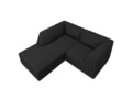 Coltar stanga 3 locuri, Ruby, Micadoni Home, BL, 186x180x69 cm, poliester, negru