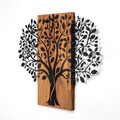 Decoratiune de perete, Magical Tree, Lemn/metal, Dimensiune: 73 x 58 cm, Nuc / Negru