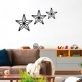 Set 3 decoratiuni de perete, Stars, Tanelorn, 80x44 cm, metal