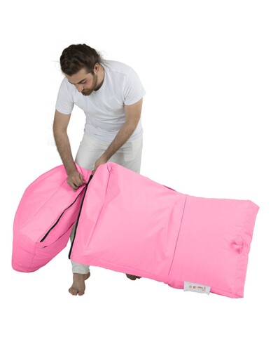 Fotoliu extensibil, Siesta, Ferndale Bean Bag, 55 - 180 cm, poliester impermeabil, roz