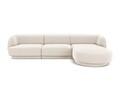 Coltar dreapta 4 locuri, Miley, Micadoni Home, BL, 259x155x74 cm, catifea, bej deschis