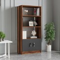 Set mobilier pentru camera de studiu, 4 piese, Locelso, VO11 - BA, pal melaminat, maro/antracit