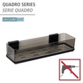 Polita pentru baie Quadro Black, Wenko, 38.5x14.5x8.5 cm, inox/ABS/polistiren, negru