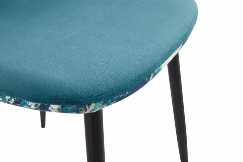Set 2 scaune Jaquard, Heinner, 48x46x87 cm, metal/catifea, albastru