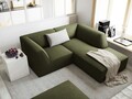 Coltar dreapta 3 locuri, Ruby, Micadoni Home, BL, 186x180x69 cm, velur, verde