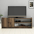 Comoda TV, Mezza, Melodi 1484, 141.6x50x29.5 cm, Maro inchis