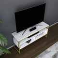 Comoda TV, Retricy, Merrion, 110x35x49.9 cm, PAL, Aur/Alb